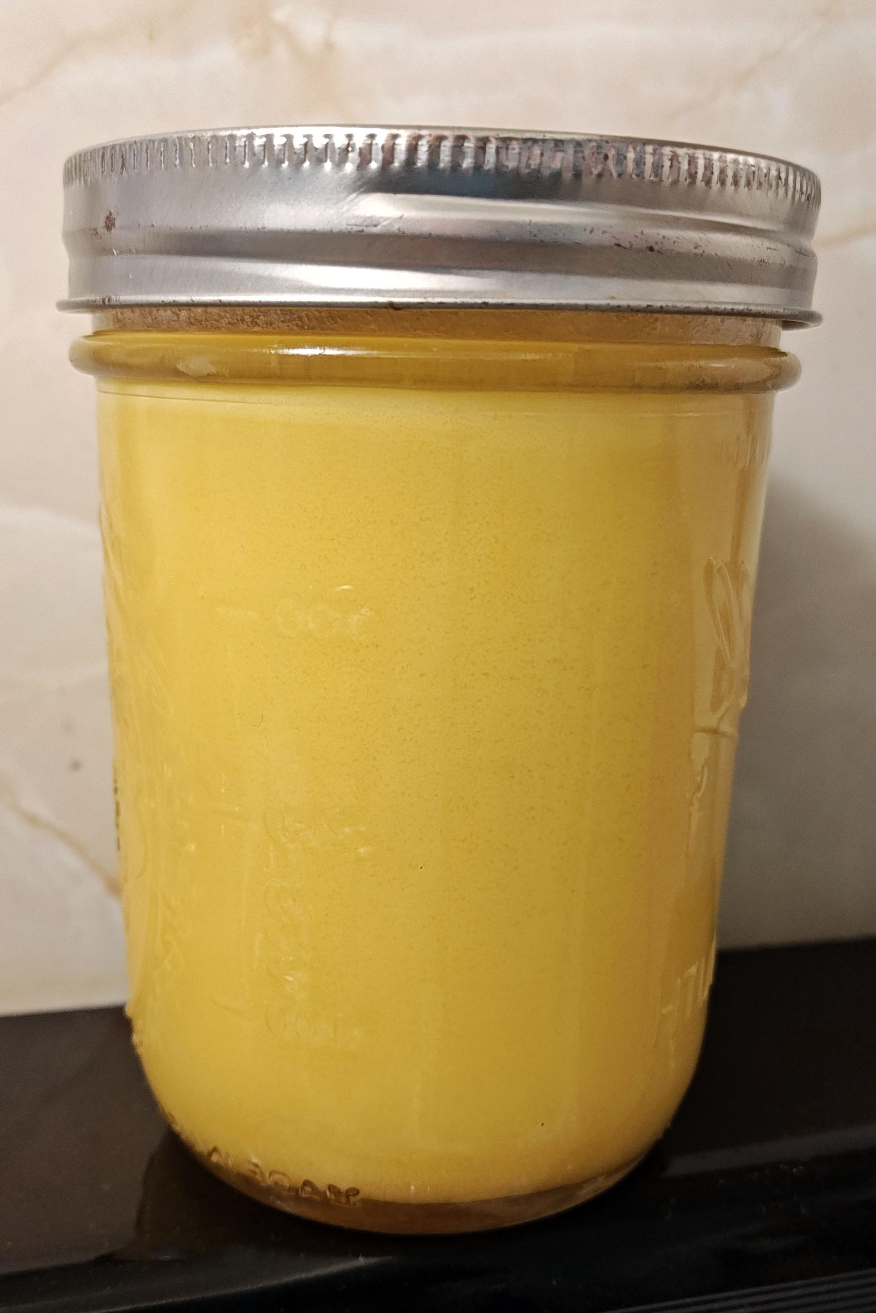 Jar of homemade ghee